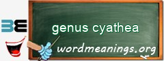 WordMeaning blackboard for genus cyathea